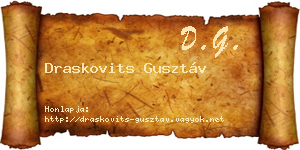 Draskovits Gusztáv névjegykártya