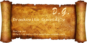 Draskovits Gusztáv névjegykártya